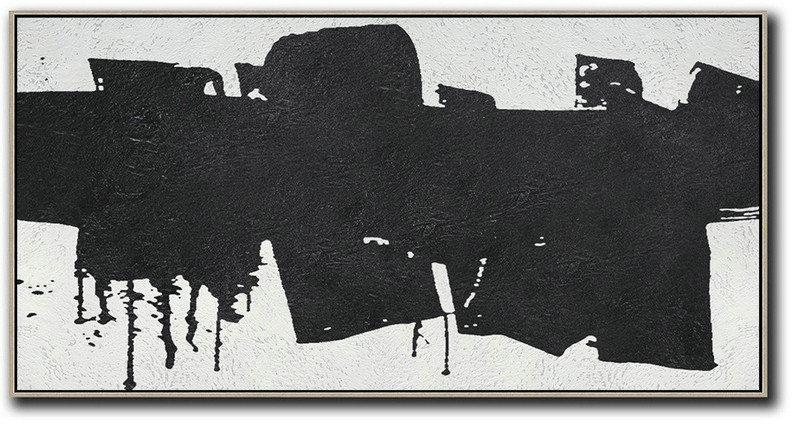 Modern Wall Art,Oversized Panoramic Minimal Art On Canvas - Original Art Acrylic Painting